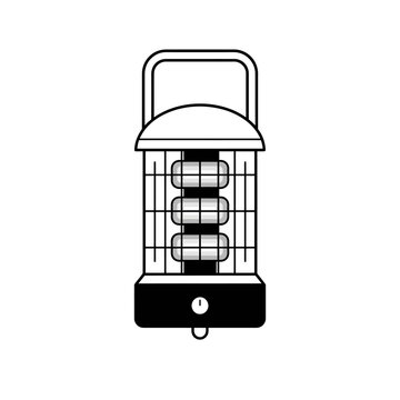 Electric bug zapper lantern line art.