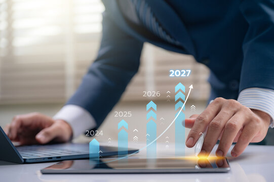 Business Growth Strategy with Performance Analytics from 2024 to 2027 for Enterprise Planning Digital Transformation Investment Forecasting Productivity Improvement and Corporate Success