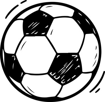 Back to School Soccer Ball Hand Drawn Sketch Icon for Physical Education, School Sports Activity, Football Game Equipment, Student Athletics, Doodle Style Educational Illustration