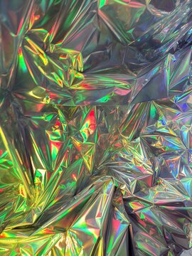 Abstract holographic crumpled foil