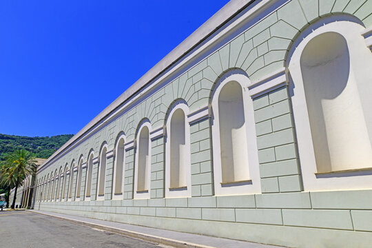 Front wall entrance to The Monumental Cemetery of Staglieno, Genoa.