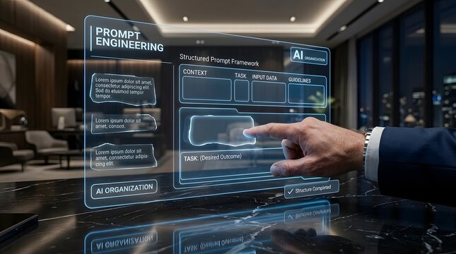Prompt engineering framework for ai context task input data and guidelines visualization