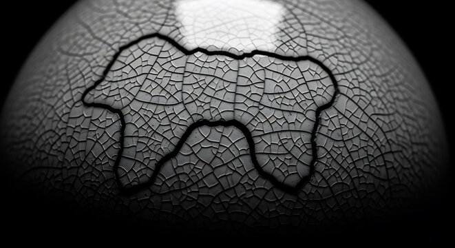 Cracked leather texture, cracked leather background, cracked leather sphere, black and white