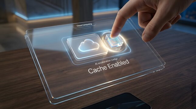 Interactive cloud computing interface with cache enabled display on transparent tablet