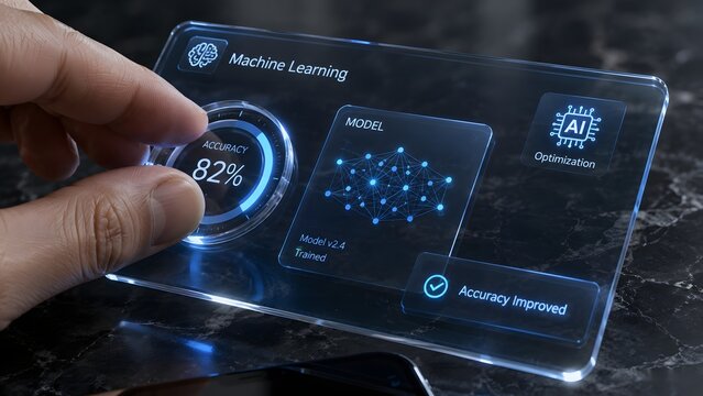 Artificial intelligence interface machine learning model training and accuracy visualization