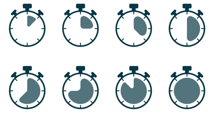 Stopwatch icon set