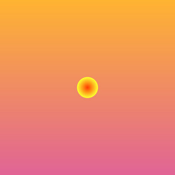 Abstract Minimalist Gradient Background with Central Sun Sphere (Orange, Yellow, Pink)