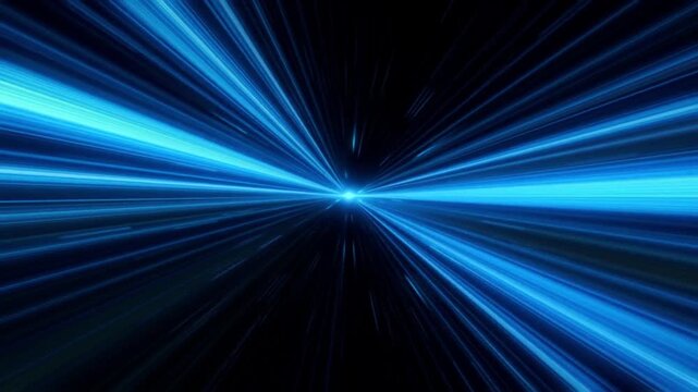 Futuristic Blue Hyperspace Warp Speed Starfield Animation