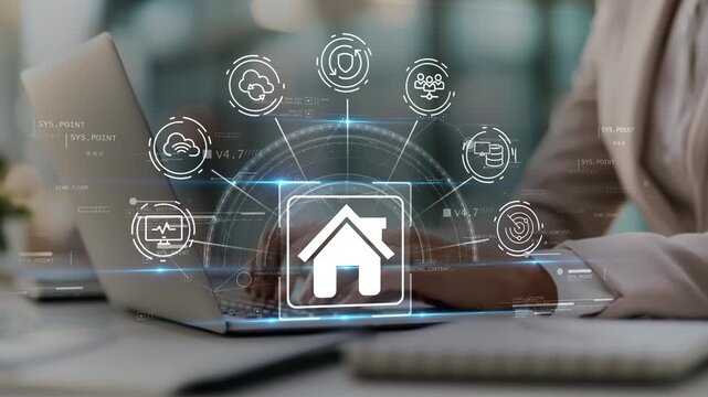 Residential property investment strategy with digital housing analytics, female business professional reviewing portfolio diversification, capital growth forecasting and long term wealth management