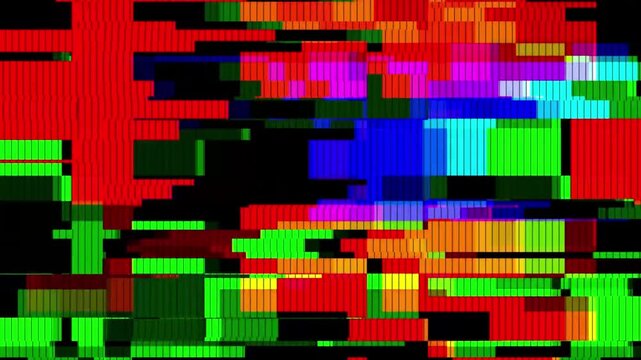 Colorful Digital Glitch Error Static Noise Distortion Background