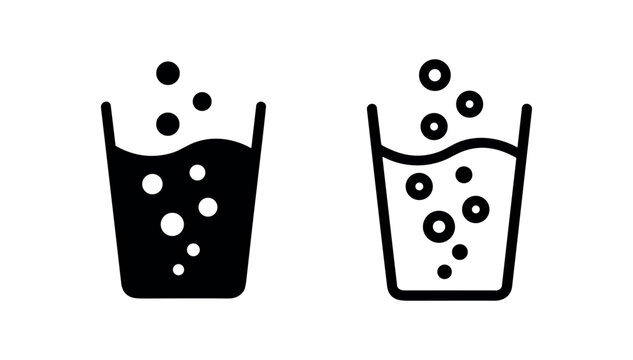 Sparkling water glass icon