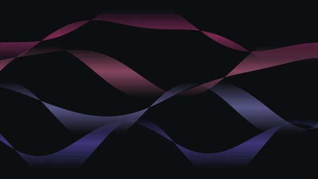 Abstract Flowing Wave Ribbons With Soft Gradient Texture on a Dark Background