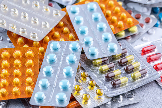 Variety of medicines and drugs.Medicine and healthcare conceptPill for the prescription and treatment various diseases chemistry