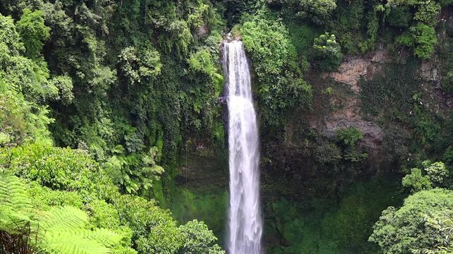 Curug Pelangi waterfall Cimahi, West Java, Indonesia Nature.