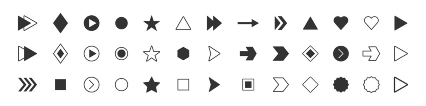 Bullet points icon set, Arrows and Shapes for Highlighting Key Points, direction elements, Professional Bullet Points Design for Slides and infographic, Easy to Use in Presentations