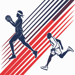 Obraz premium running man silhouette