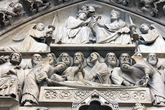 Notre-Dame cathedral, portal of the Virgin, Paris