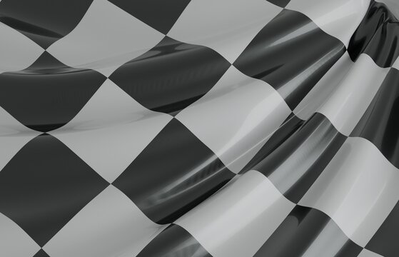 Smooth flowing checkered flag texture abstract pattern, representing speed and victory.