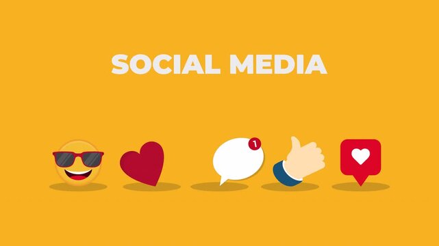 Social media, community management or online advertising, social network or communication concept with thumb up, love, speech bubble and smile sign