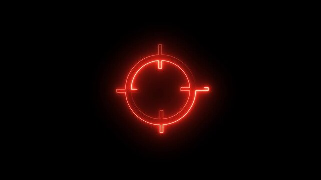 Animated shooting Target Icon. 4k animation of a technology background with sniper gun goal target symbol icon, with digital screen