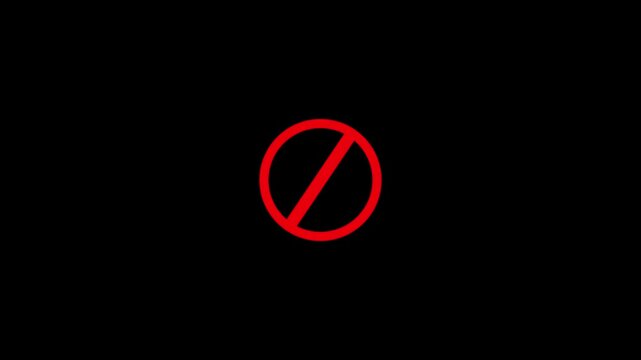 No entry icon showing deny action and blocked access status. No entry animation represents ban signal