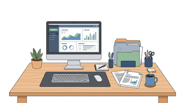 Office workspace with computer