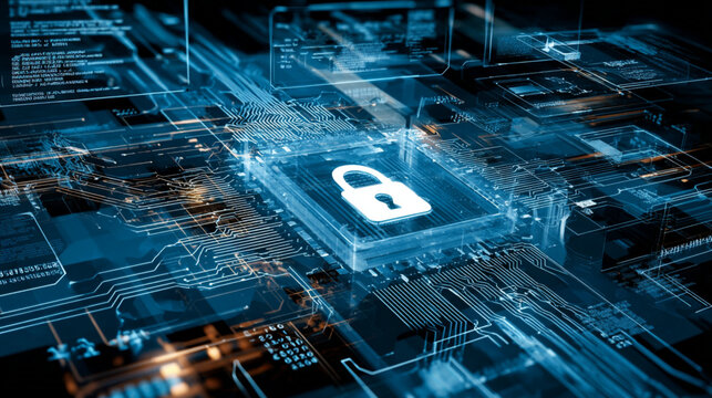 glowing secure api architecture diagram