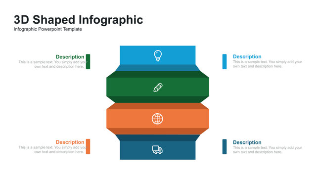 3D Infographic 4-Step Process Template