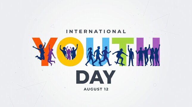 International youth day celebration with diverse group of people, international