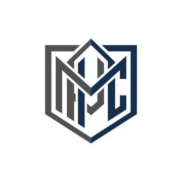 Geometric MPC letters in a shield shape.