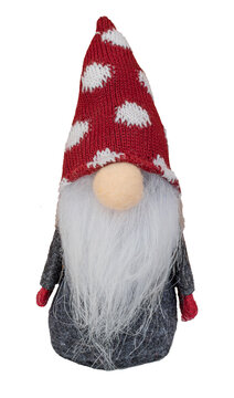 Christmas gnome plush toy with polka dot hat isolated on transparent background PNG