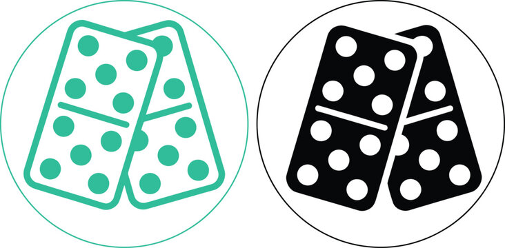 Two green dice with white dots showing numbers on a table