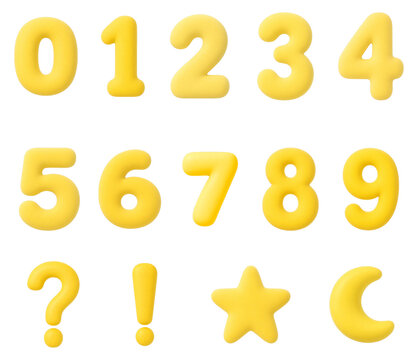 3d, number, yellow 3d number