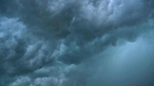 Dramatic Dark Storm Clouds Moving Across Sky Time-Lapse, Ominous Cumulonimbus Cloud Formation Before Heavy Rain, Thailand