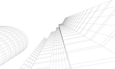 Fototapeta premium architectural buildings vector 3d illustration 