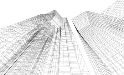 Fototapeta premium architectural buildings vector 3d illustration 