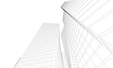 Fototapeta premium architectural buildings vector 3d illustration 