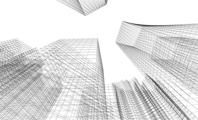 Fototapeta premium architectural buildings vector 3d illustration 