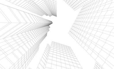 Fototapeta premium architectural buildings vector 3d illustration 