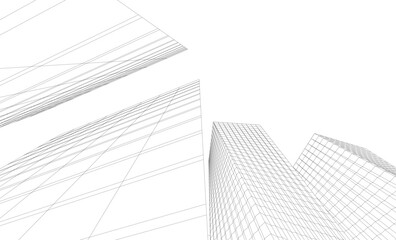 Fototapeta premium architectural buildings vector 3d illustration 