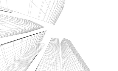 Fototapeta premium architectural buildings vector 3d illustration 
