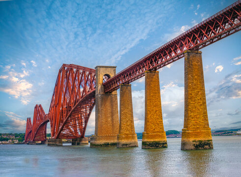 Forth Bridge across the Firth of Forth west of central Edinburgh, East Scottland