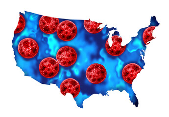 Fototapeta na wymiar Cyclospora US Outbreak and United States Cyclosporiasis Contamination on Produce as an outbreak and spread as a foodborne parasitic disease caused by cayetanensis through contaminated food as fruits a