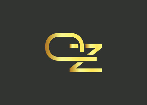 Luxury Gold QZ Monogram Logo design. Luxury Minimalist Corporate Branding And Identity Design For Business