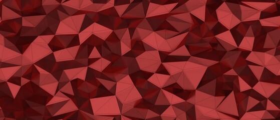 Naklejka premium Seamless abstract geometric red low poly texture background design pattern