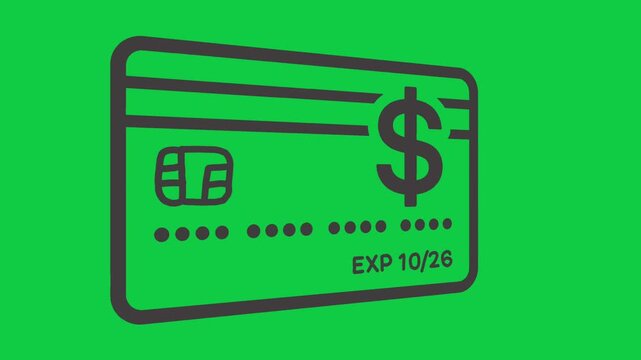 Green Screen Credit Card Dollar Icon for Finance Videos
