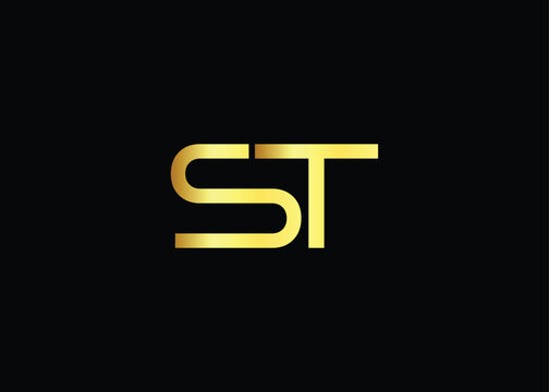 Luxury Gold ST Monogram Logo design. Luxury Minimalist Corporate Branding And Identity Design For Business