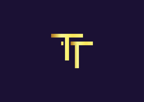 Luxury Gold TT Monogram Logo design. Luxury Minimalist Corporate Branding And Identity Design For Business