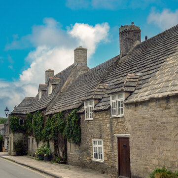 Corfe castle village, Isle of Purbeck, Dorset, England