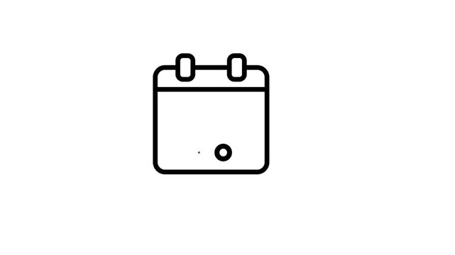 Event calendar date animated icon. Schedule with star and check mark for time, reminder, appointment, meeting agenda, planner, timeline, organization, ceremonial, festival. 4K video with alpha channel